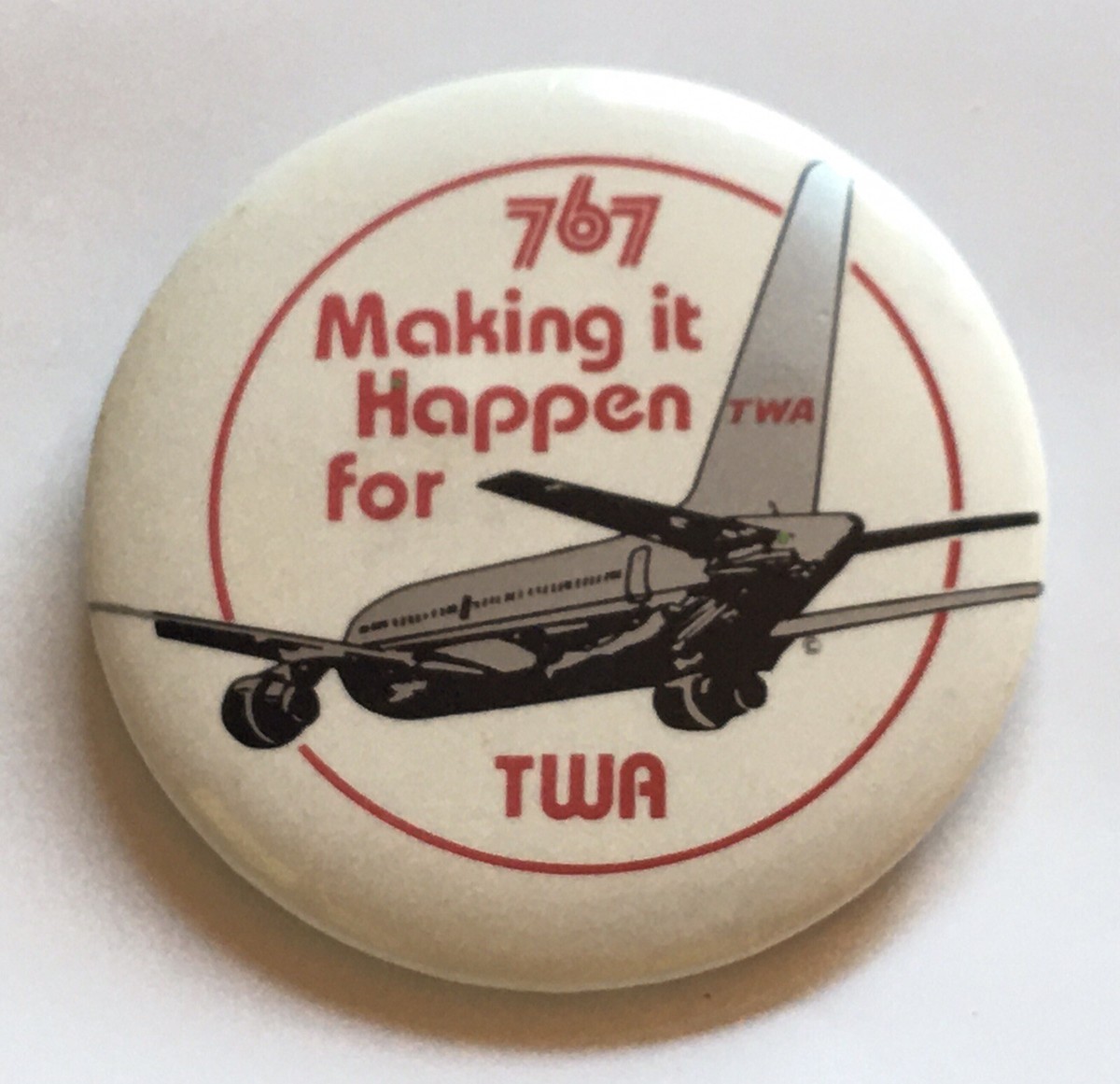 VTG TWA 767 Pinback Button 2 3/16” Making it Happen | eBay