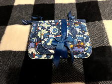 Vera Bradley Cosmetic Trio Floral Bursts  Three Makeup Bags  Blue Floral NWT