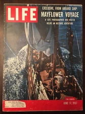 Life Magazine June 17, 1957 Mayflower Voyage, Balloon goes to 18 Miles, Coke Ad