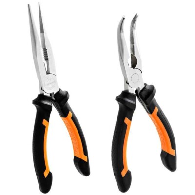 KNIPEX Flachrundzange 160mm Gebogen Backen Schutzisoliert 1000V