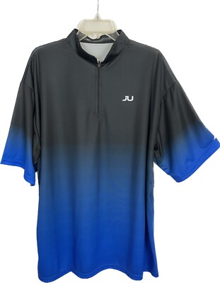 JU Sports Men's Jersey Shirt Blue & Black Striped Kuwait Size 2X