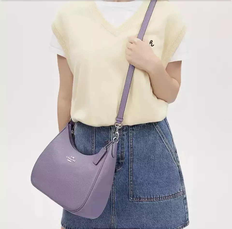 Coach Light Violet Teri Refined Pebble Leather Hobo (CJ517 Coach Light Violet Teri Refined Pebble Leather Hobo (CJ517