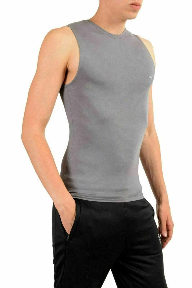 Emporio Armani "Underwear" Men's Gray Stretch Tank Top US S/M IT 48 - Image 2 of 4