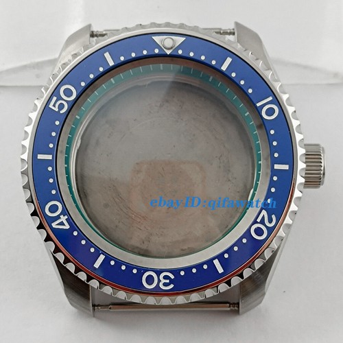 42 mm bisel de cerámica plateado doble cúpula zafiro estuche reloj movimiento NH35 NH36 - Imagen 71 de 78