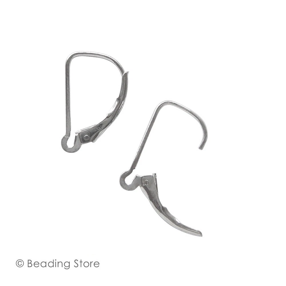 925 Sterling Silver Interchangeable Lever Back 15.3mm Leverback Ear Wires Hooks