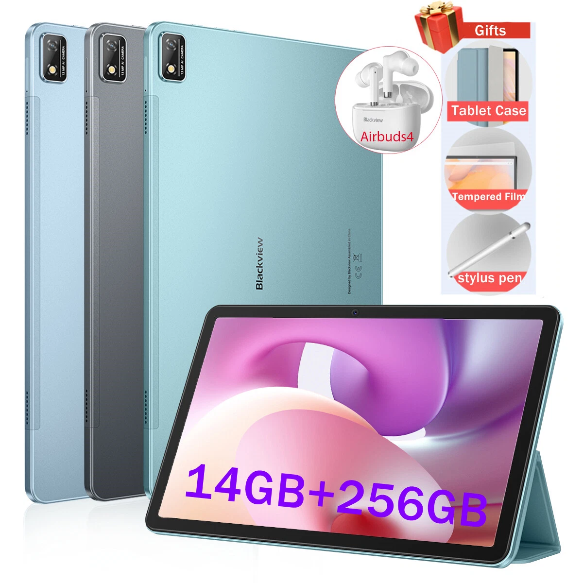 Blackview Android 12 Tablet 11 inch Tab16 14GB+256GB 1TB Expand 13MP WIFI Tablet