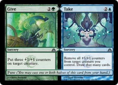 mtg cards that give MTG 1x Give // Take Dragon's Maze card Magic The Gathering NM