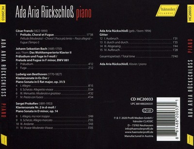 ADA ARIA RÜCKSCHLOß FRANCK, BACH, BEETHOVEN, PROKOFIEV, RÜCKSCHLOß NEW CD