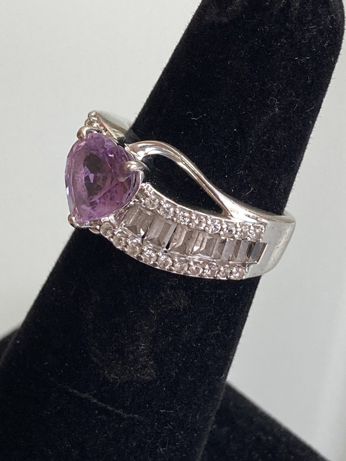 Sterling 925 Solid Silver Loaded Diamond Amethyst… - image 15