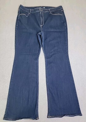 Old Navy Jeans Womens 16 37x30.5 Flare Daek Blue High Stretch