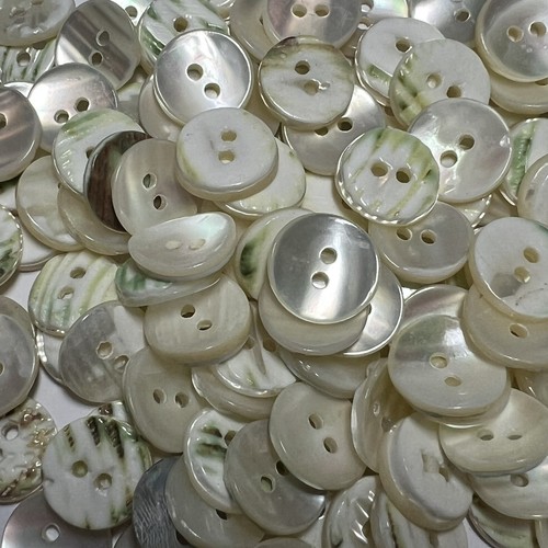 Japanese Natural Oyster Shell Shirting Buttons Green Back 8mm 9mm 11mm 13mm 2h - Picture 11 of 12