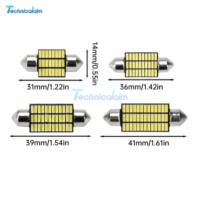 31/36/39/41MM 2W Bright SMD LED Car Dome License Plate Light Bulbs White Light