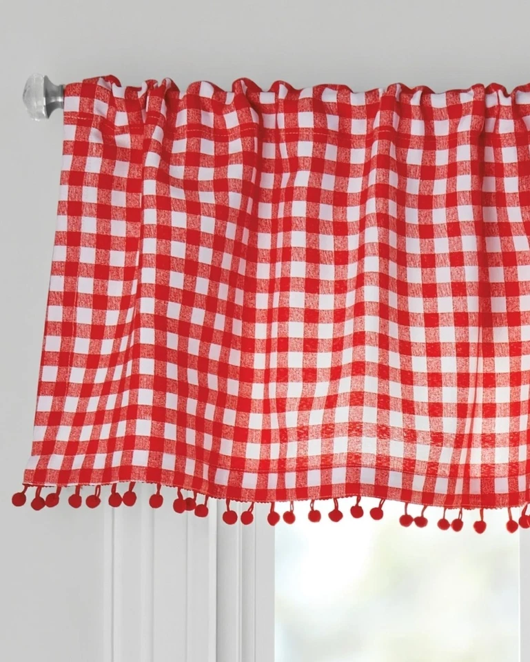 NUEVO Juego de 3 piezas de cortina de ventana The Pioneer Woman GINGHAM-(2 niveles + 1 cenefa  Foto 2 de 4