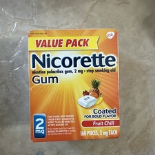 Nicorette Nicotine Quit Gum, 2mg - 160 Count EXP 12/26 