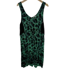 Silence + Noise Urban Outfitters Green Leopard Print Summer Mini Dress Size L
