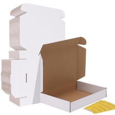 11x8x2 Shipping Boxes Set of 30, White Corrugated Cardboard Mailer Box for Pa...