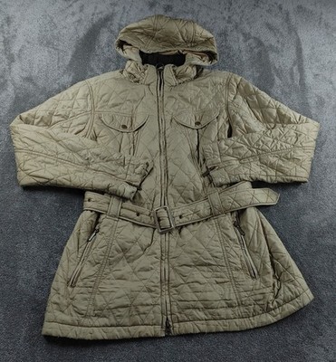 Barbour Jacke Damen UK 16 beige Flyweight Grace Steppmantel mit Gürtel Country