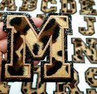 Fluffy Animal Print 8cm Patch Letter Patches Iron Sew on Alphabet Embroidery