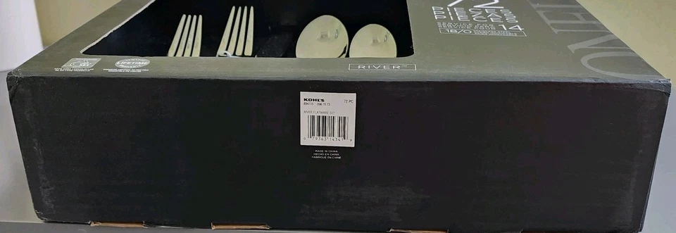 NIB Oneida River 72 Pc Stainless Flatware Set Service For 14 + 2 Pc Serving Set - Image 3 of 4