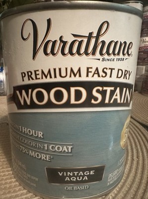 Varathane Fast Drying Oil-Based Wood Stain Vintage Aqua 1 Quart