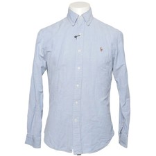 Ralph Lauren, Businesshemd, Größe: M, SLIM FIT STRETCH OXFORD, Blau, Herren #TEo