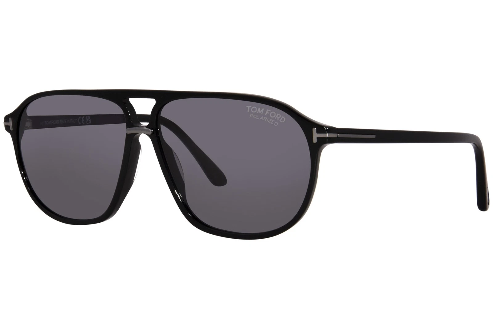 Tom Ford — Tom Ford Bruce TF1026-N 01D Sunglasses Men's Shiny Black/Polarized Smoke 61mm