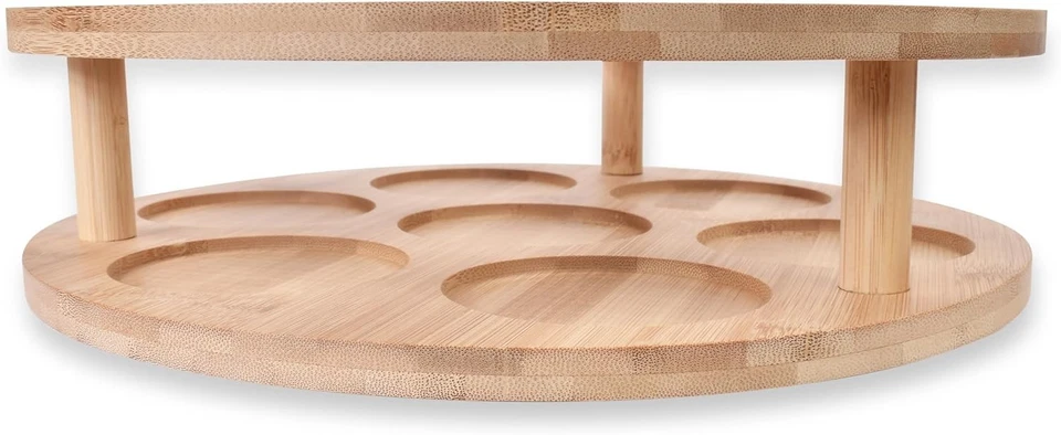 Rotating Syrup Bottle Holder Lazy Susan Organizer + 4 Coffee Stencils - Image 2 of 4