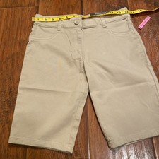 Nautica School Uniform Khaki Shorts Skinny Bermuda Flat Front Unisex Kids 12