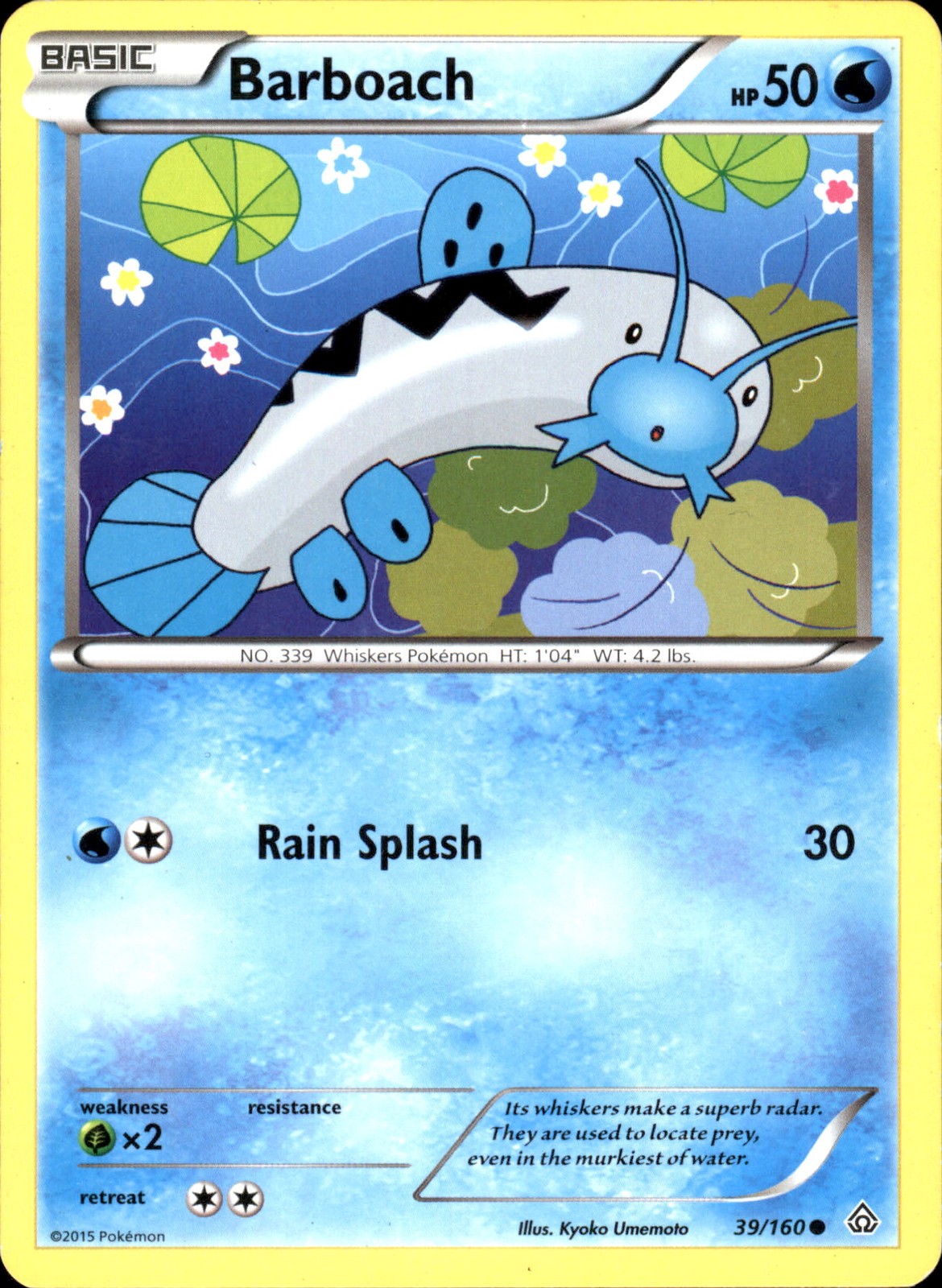 Barboach 39/160 Common - Pokemon XY - Primal Clash 2015 HP