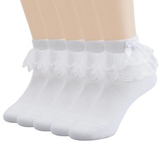 Baby Girls Eyelet Frilly Lace Socks Toddler Girl Cotton Princess Ruffles Sock...