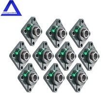 10Piece UCF205-16 Pillow Block Flange Bearing 1" Bore Size 4 Bolt Solid Base