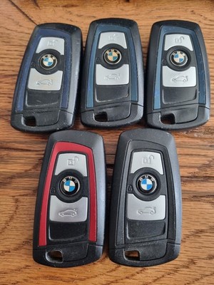RESTPOSTEN 5 GEBRAUCHTE BMW F SERIE 434MHZ AUTOSCHLÜSSEL FERNBEDIENUNGEN ANHÄNGER FUNKTIONSFÄHIG