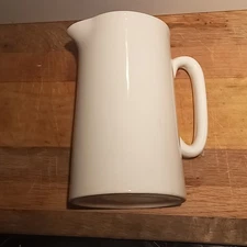 Vtg Lord Nelson Pottery England 11-77 White Ceramic Pitcher 6" x 3 5" Farmhouse