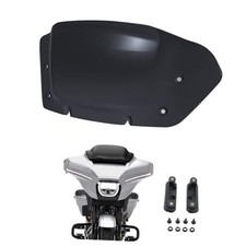 10" Wave Windshield Windscreen Wind Splitter Compatible for Harley Street Black