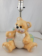 10" Ceramic nursery Teddy Bear ABC Stackable Blocks table lamp
