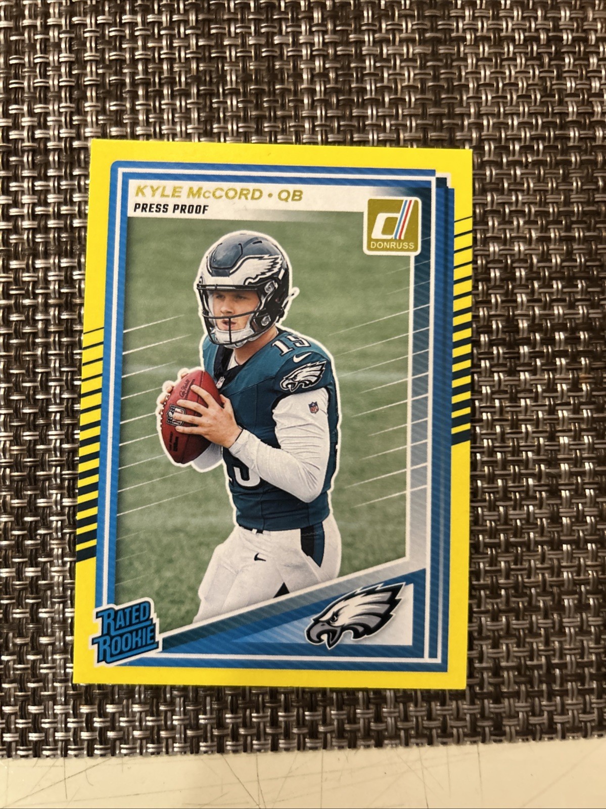 2025 Panini Donruss - Rated Rookie Kyle McCord #325 Press Proof Yellow (RC)