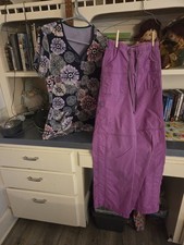 Scrubstar Women s Scrub Set M Patterned Multicolor Polyester Top Pants