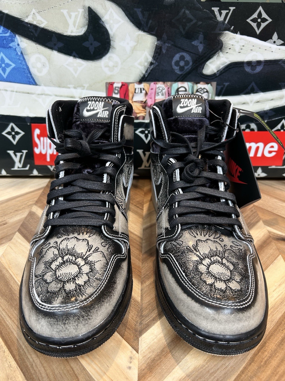 Nike Air Jordan 1 High Zoom Familia Dia De Muertos Black FQ8155-010 Mens 11.5 image 7