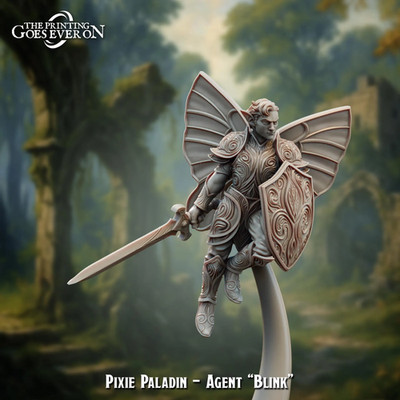 Pixie Paladin - Agent Blink- 28mm/32mm -The Printing Goes Ever On - TableTop RPG