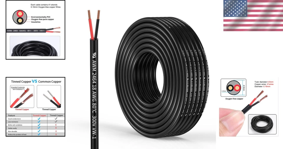Versatile 18 Gauge Stranded Wire - 100FT for Automotive & LED Installations - Image 2 of 4