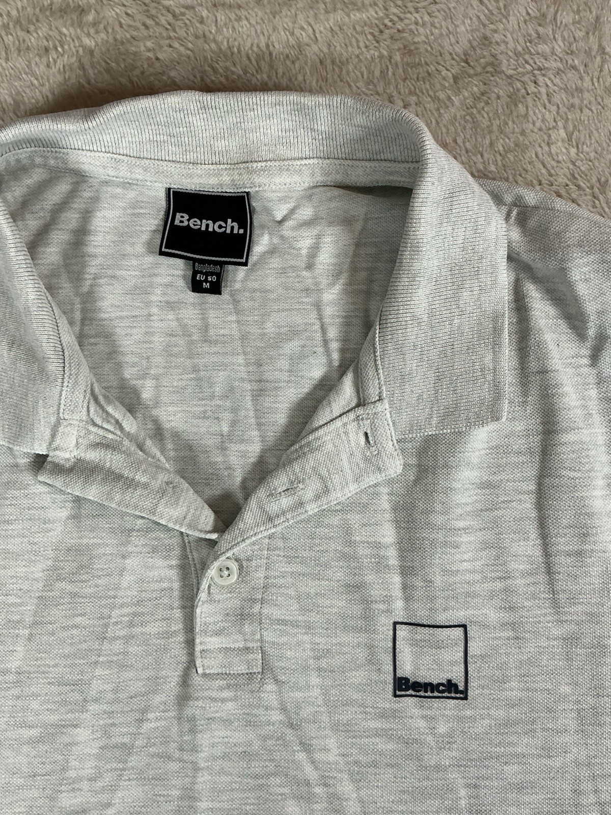 Mens Bench Polo Shirt Medium Grey Smart Casual image 2