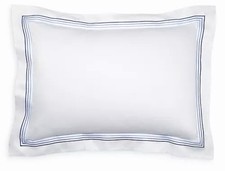 Frette Cruise King Shams, White/Sky Blue. 2 Shams New With Tags