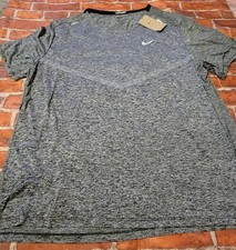 Nike Reflective Running  Shirt T-Shirt Breathe Dri Fit Rise Gray Men's XXL Nwt