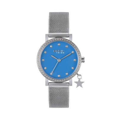 Breil Tribe Emily Uhr Blau EW0784 Watch Damen Milanaise Mesh Stern 30mm