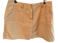 New York Company Skort Women Size 16 Khaki Minimalist Preppy 100 Cotton