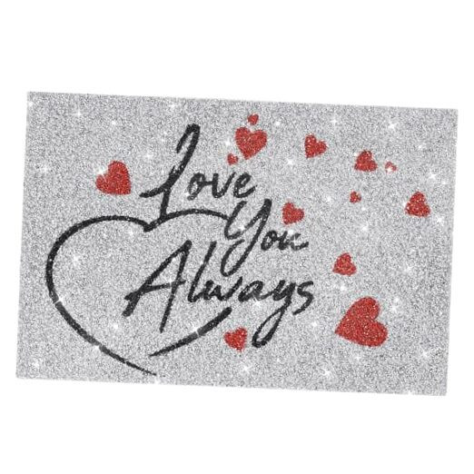 Valentine's Day Sparkly Silver Red Rhinestone Table Placemat Decor