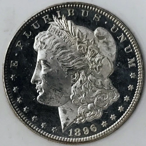 1896 MORGAN DOLLAR! GEM BU+++! DMPL! LIQUID GLASS MIRRORS! FLAWLESS! NR #S1128