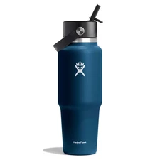 Hydro Flask 32oz Wide Mouth Flex Straw Travel Bottle - Indigo: Double-Wall,