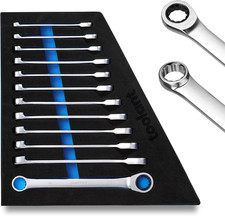 12pcs Ratcheting Wrench Set Metric 8-19mm 90-tooth