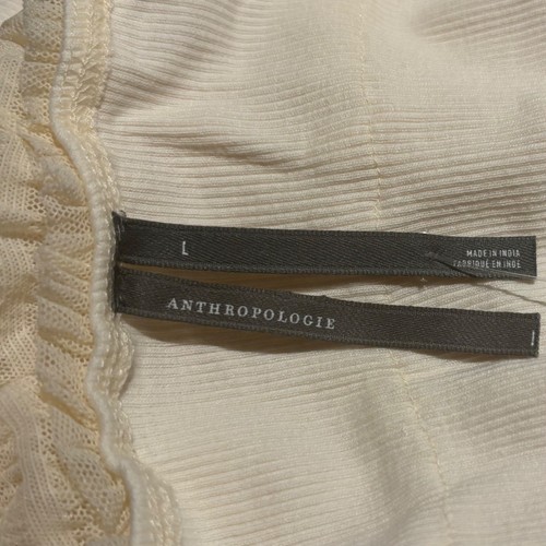 Top con volant Anthropologie Halter taglia L avorio - Foto 4 di 5